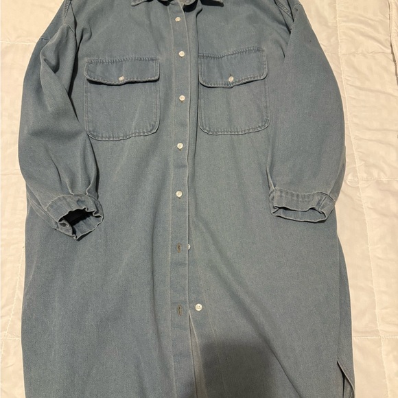 Denim Button-up shacket - Picture 1 of 3
